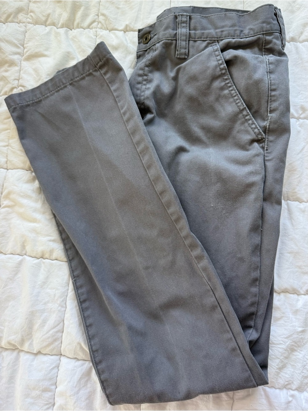 Men's Classic Gray Chino Pants - Straight Fit